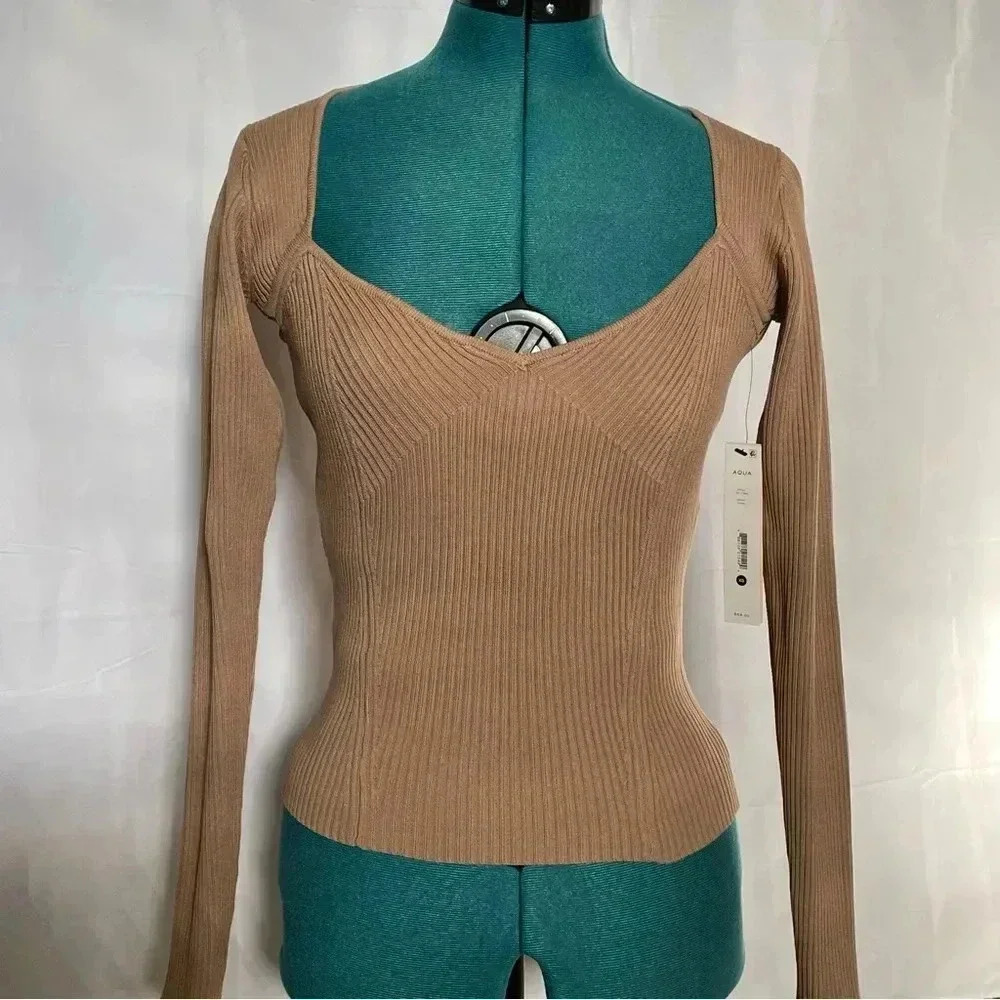 Aqua Ribbed Long Sleeve - Picture 4 of 9